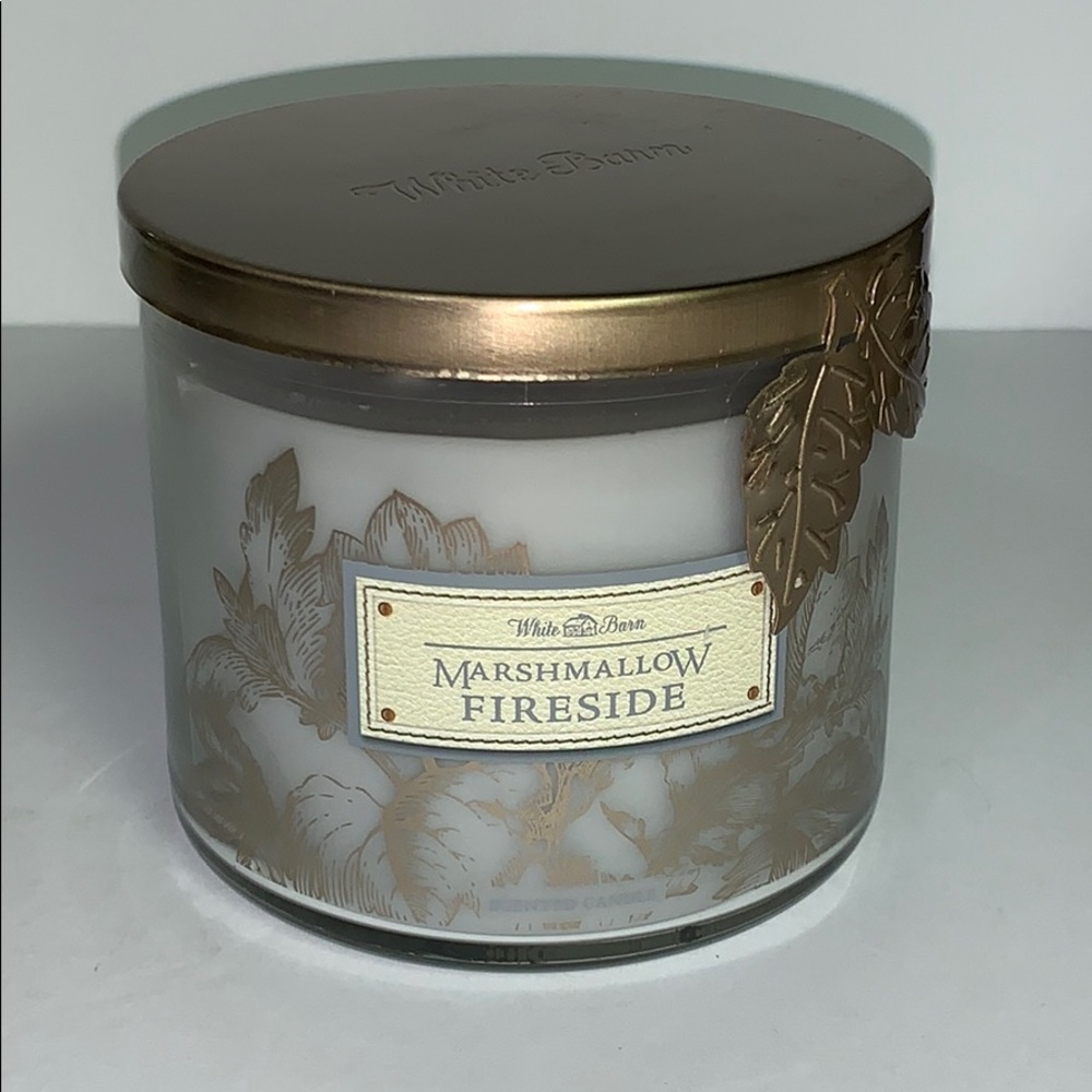 Marshmallow Fireside Dec. Lid 3 Wick Candle